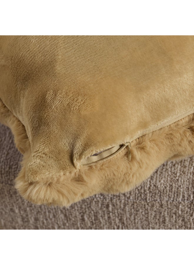 Home Box Faux Fur Filled Cushion - Bubble Design - Beige - Image 3